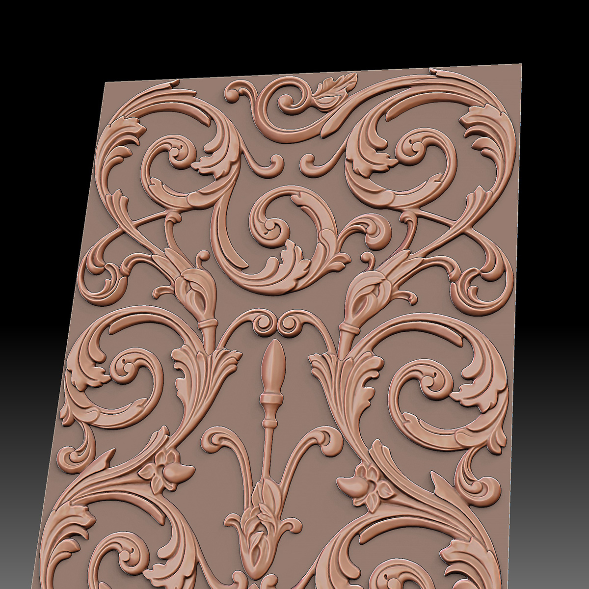acanthus ornament detail sculptural relief digital sculpture zbrush carving decorative panel element