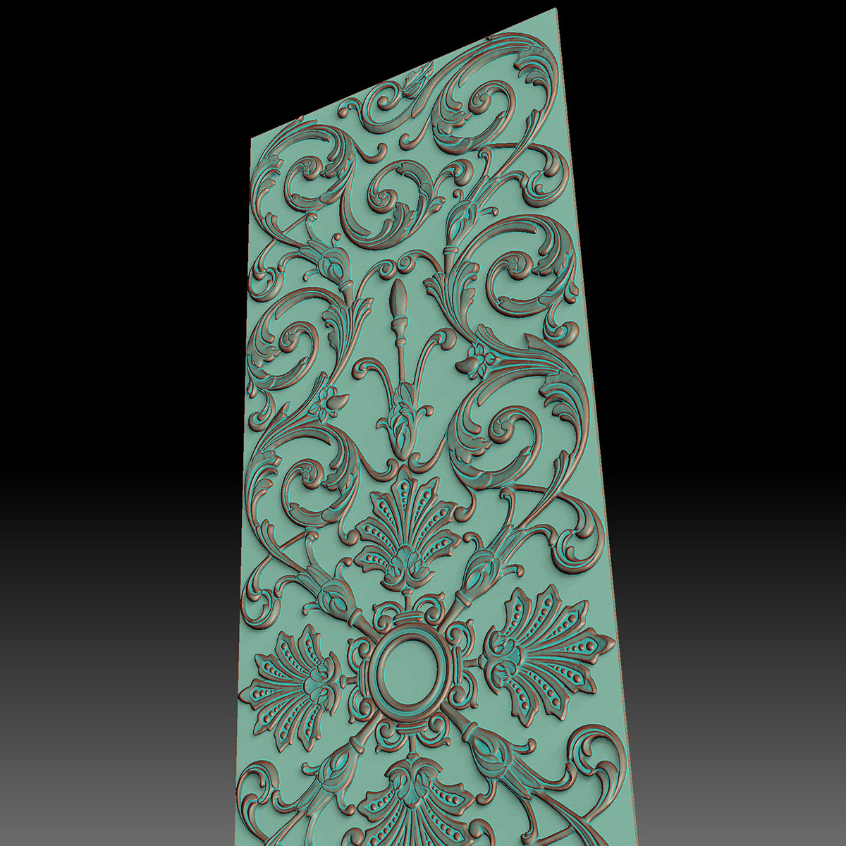 zbrush shader acanthus ornamental panel sculptural relief digital sculpture surface detail