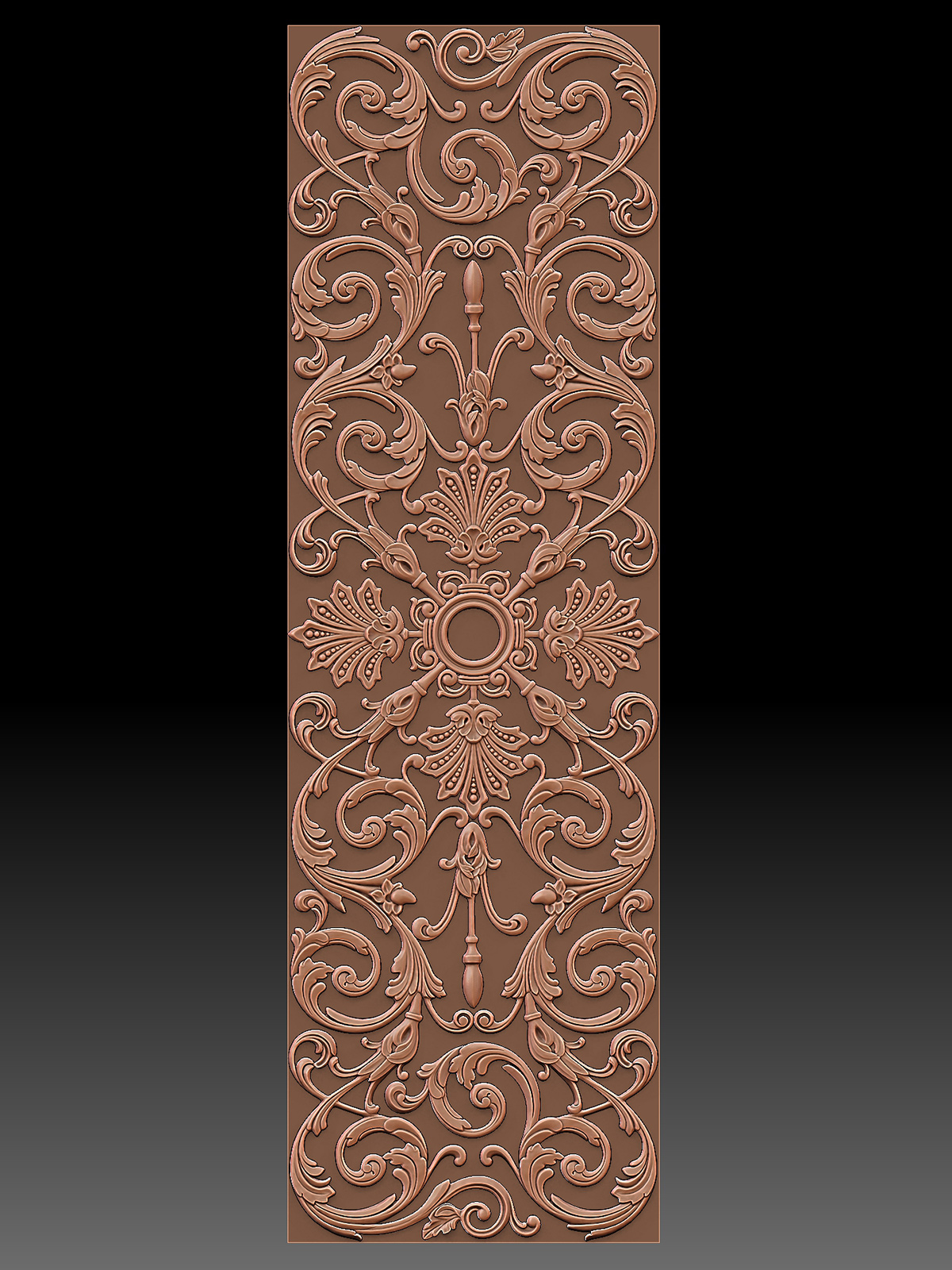 modular acanthus panel 3d model scalable ornamental design cnc carving adaptable decorative elements for furniture and interior projects