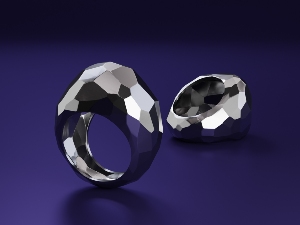 Bold Faceted Signet. Custom Jewelry Design.