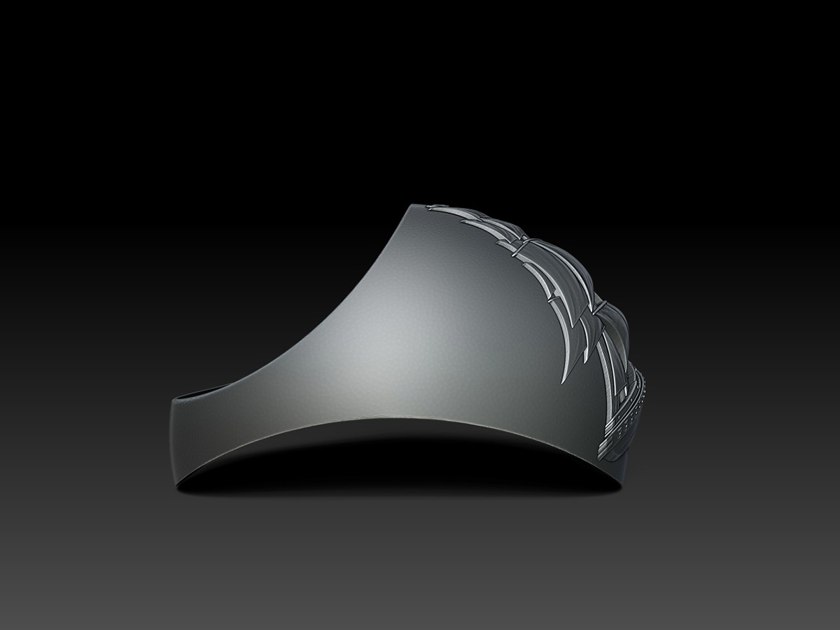 Side view of a portable carpet door stopper showing the angled wedge geometry developed for reliable door retention on carpet.