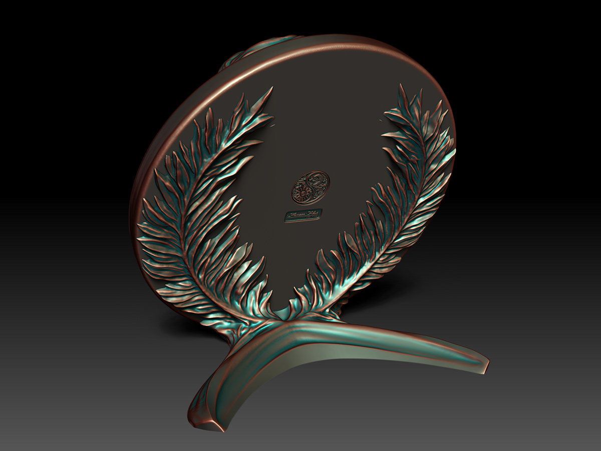 Freestanding bas-relief sculpture of Jesus Christ with decorative palm leaf stand