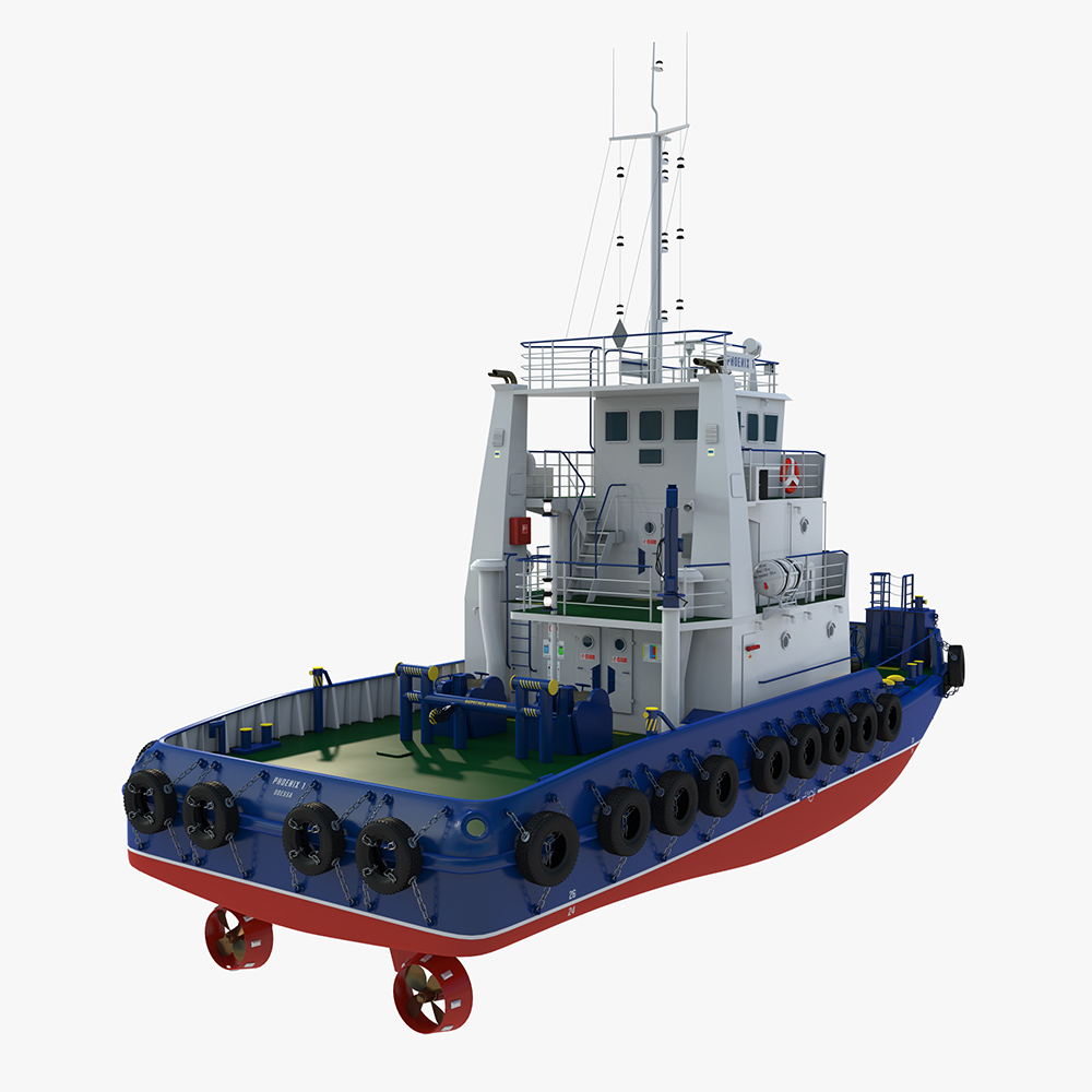 3D Modeling of the Towing Ship to Create Presentation Images.