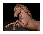 Digital sculpture of the Horse. Creation of unique high quality sculptures on demand.